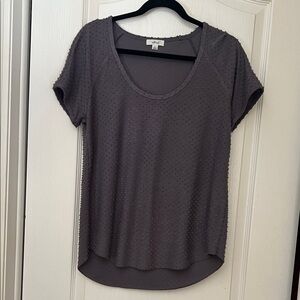 Wilfred Aritzia Charcoal/Mauve Short Sleeve Top
